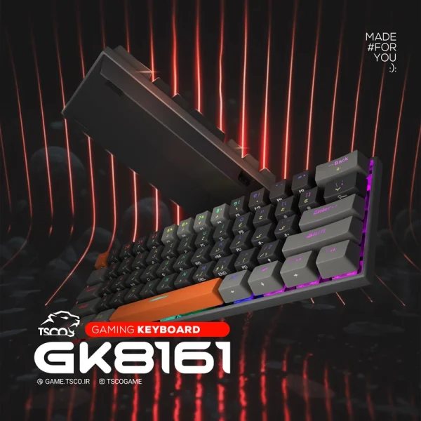 کیبورد سیمی گیمینگ تسکو مدل GK8161