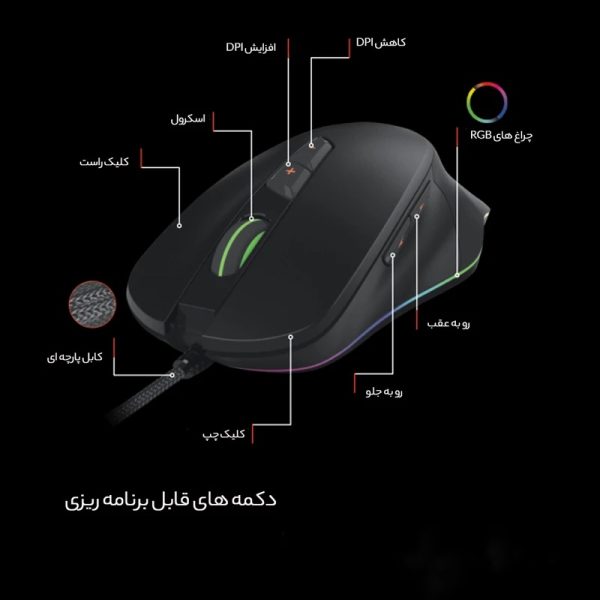 موس سیمی گیمینگ تسکو مدل GM788