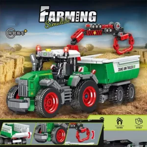 اسباب‌بازی لگو تراکتور کشاورزی جرثقیل‌دار MINGDI K-3166