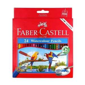 arkayol.ir - مداد رنگی آبرنگی 24 رنگ جعبه مقوایی طرح طوطی فابر کاستل FABERCASTELL
