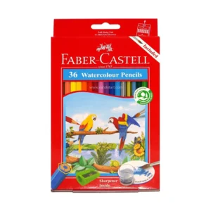 arkayol.ir - مداد رنگی آبرنگی 36 رنگ جعبه مقوایی طرح طوطی فابر کاستل FABERCASTELL